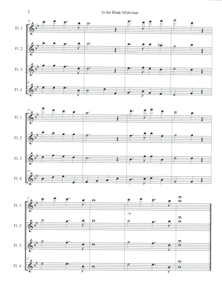 In The Bleak Midwinter For Flute Quartet Page 2