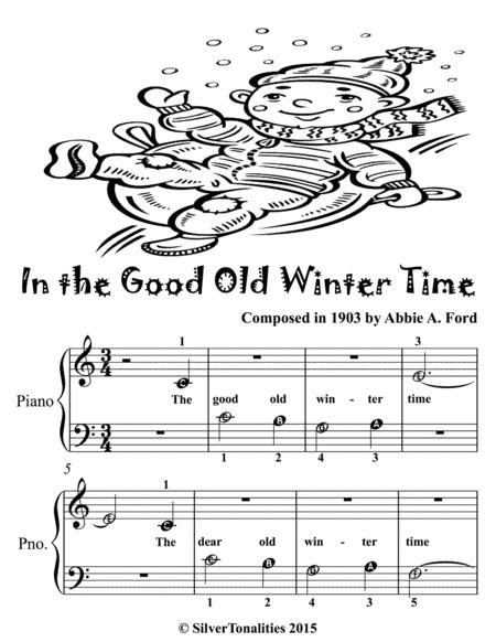 In The Good Old Winter Time Beginner Piano Sheet Music Page 2