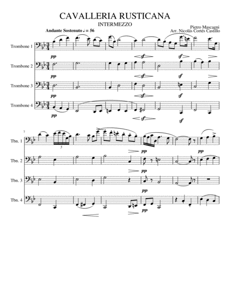 Intermezzo From Cavalleria Rusticana Trombone Quartet Page 2