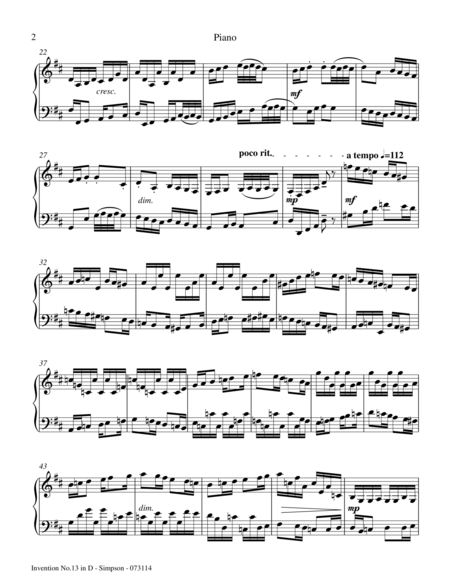 Invention No 13 In D Major Page 2