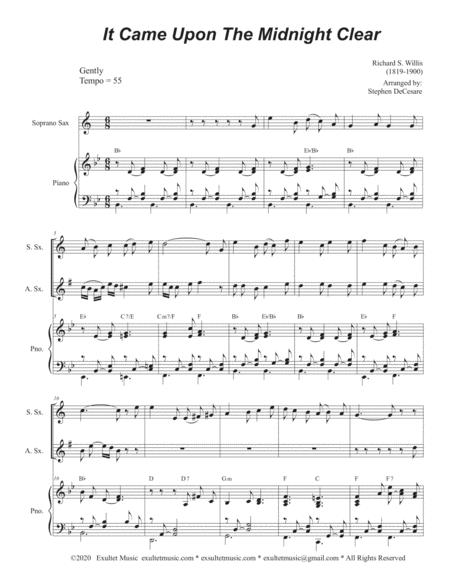 It Came Upon The Midnight Clear Duet For Soprano And Alto Saxophone Page 2