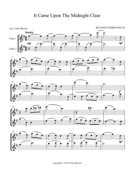 It Came Upon The Midnight Clear For Flute Duet Page 2