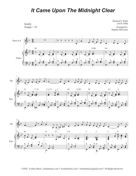 It Came Upon The Midnight Clear French Horn Solo And Piano Page 2