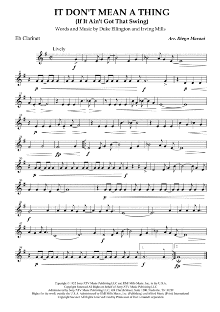 It Dont Mean A Thing For Clarinet Quartet Page 2