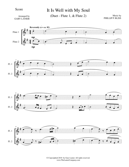 It Is Well With My Soul Duet Flute 1 Flute 2 Score Instrumental Parts Included Page 2