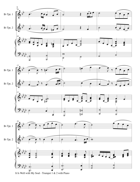 It Is Well With My Soul Trio Bb Trumpet 1 2 With Piano Instrumental Parts Included Page 2