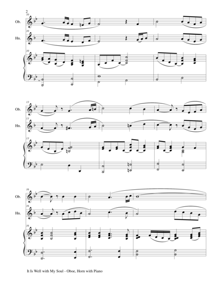 It Is Well With My Soul Trio Oboe Horn Piano With Score And Parts Page 2