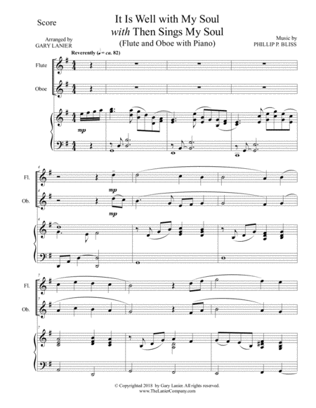 It Is Well With My Soul With Then Sings My Soul Trio Flute Oboe With Piano Score And Parts Page 2