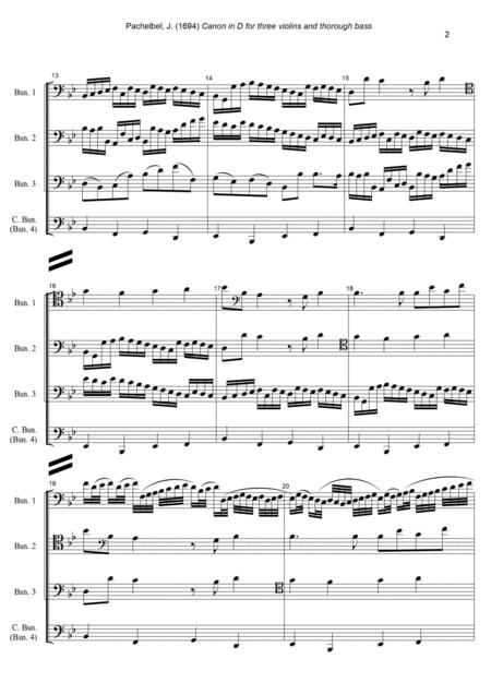 J Pachelbel Canon In D Dur Arr For Bassoon Quartet Page 2