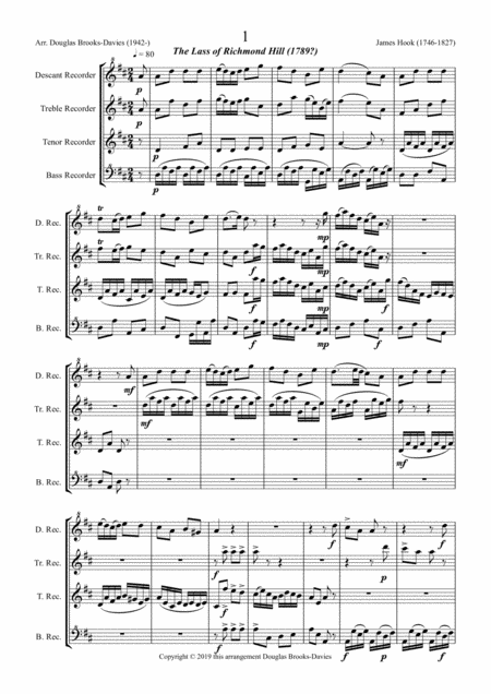 James Hook Six Songs For Satb Recorder Quartet Page 2