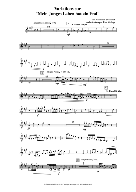 Jan Pieterszoon Sweelinck Paul Wehage Variations On Mein Juges Leben Hat Ein Ende Arranged For Concert Band Baritone Saxophone Part Page 2