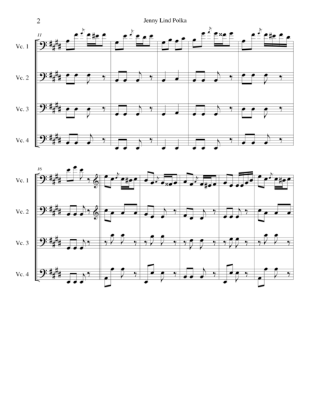 Jenny Lind Polka For Cello Quartet Page 2