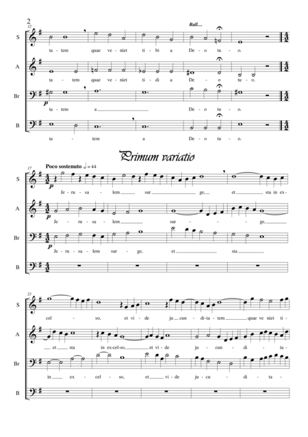 Jerusalm Surge Et Sta Thema Et Variationes For Choir Sabrb A Cappella Page 2