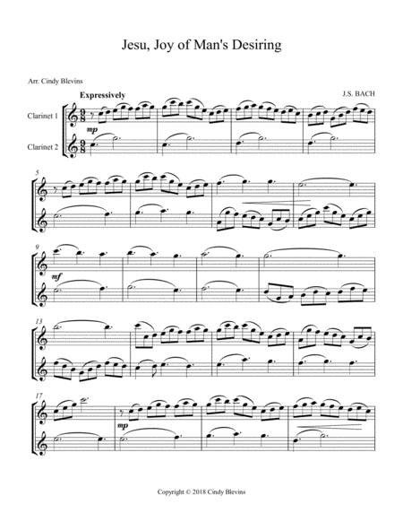 Jesu Joy Of Mans Desiring Arranged For Clarinet Duet Page 2