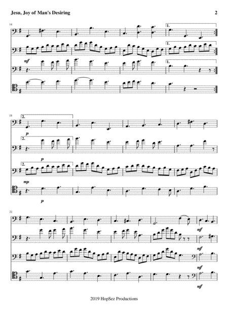 Jesu Joy Of Mans Desiring Cello Quartet Page 2