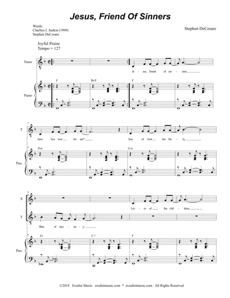 Jesus Friend Of Sinners Duet For Soprano Tenor Solo Page 2