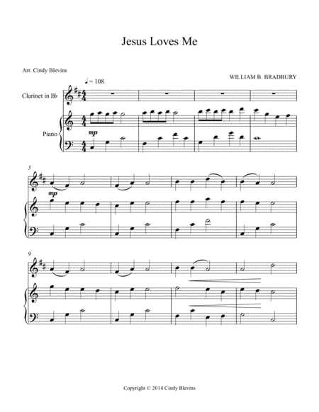 Jesus Loves Me Arranged For Piano And Bb Clarinet Page 2