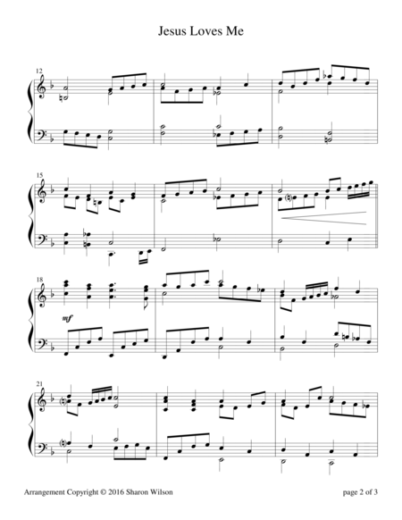 Jesus Loves Me Piano Solo Page 2