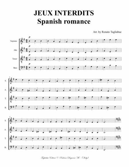 Jeux Interdits Spanish Romance Arr For Satb Choir Page 2