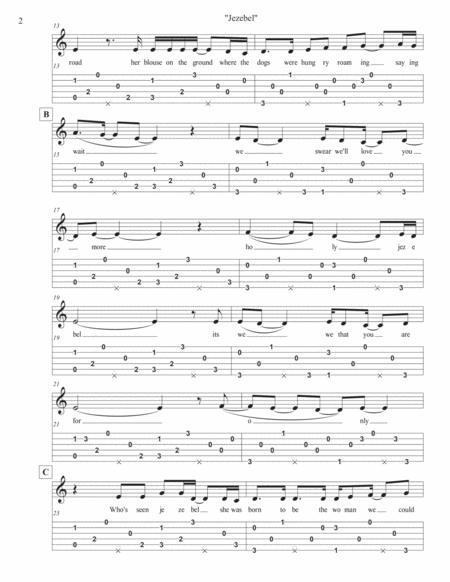 Jezebel Tablature Page 2