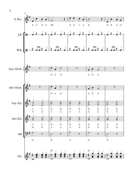 Jingle Bells Easy Orff Ensemble Page 2