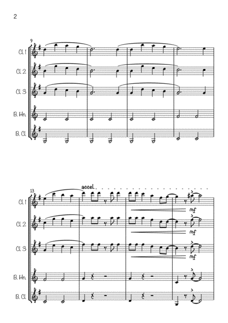 Jingle Bells Jazzy Clarinet Quintet Page 2