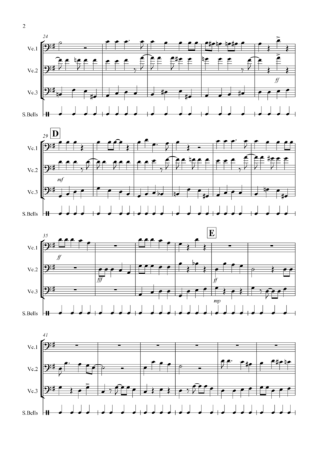 Jingle Bells Jazzy Style For Cello Trio Page 2