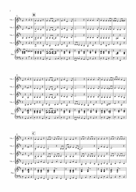 Jingle Bells Jazzy Style For Violin Quartet Page 2