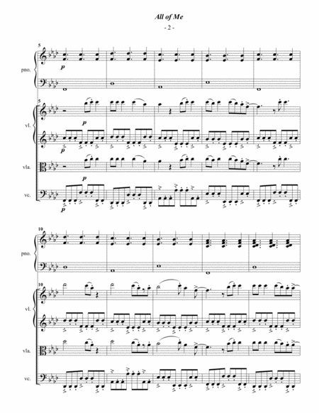 John Legend All Of Me For String Quartet Piano Page 2