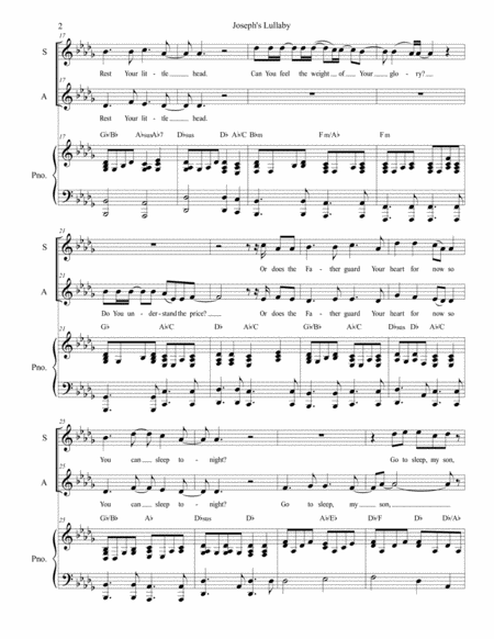 Josephs Lullaby Duet For Soprano And Alto Solo Page 2