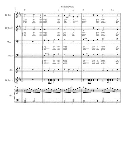 Joy To The World 7 Piece Brass Ensemble With Piano Page 2