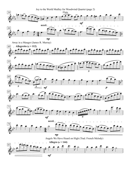 Joy To The World Medley For Woodwind Quartet Page 2