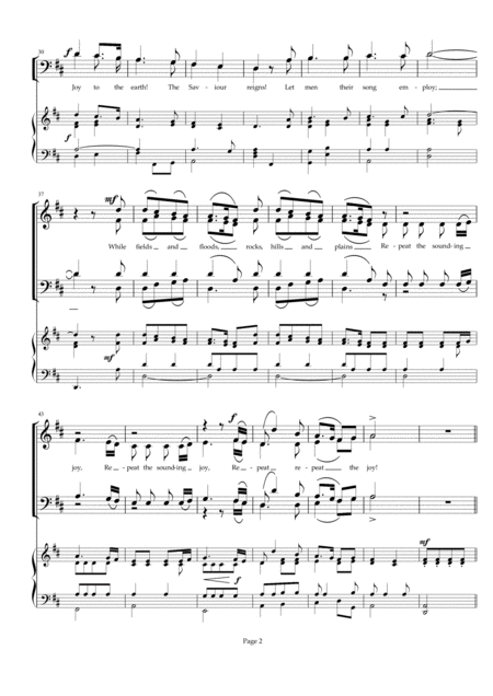 Joy To The World Satb Choir With Organ And Optional Flute Violin Page 2