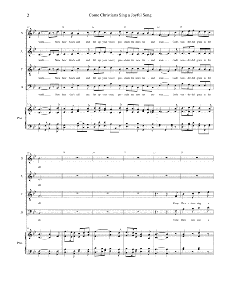 Joyful Song Is A Religious Choral Arrangement For Satb With Piano Accompaniment Page 2