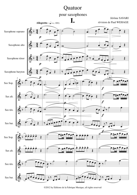 Jrme Savari Quartet For Satb Saxophone Quartet Page 2