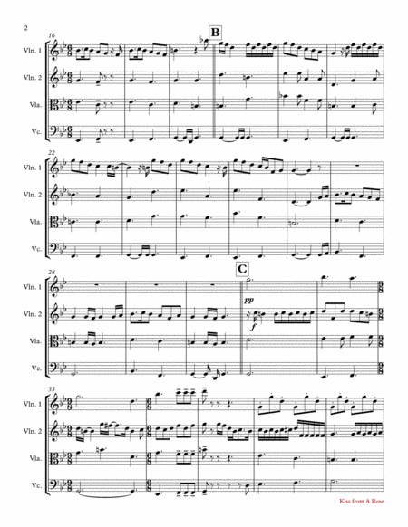 Kiss From A Rose By Seal String Quartet Page 2