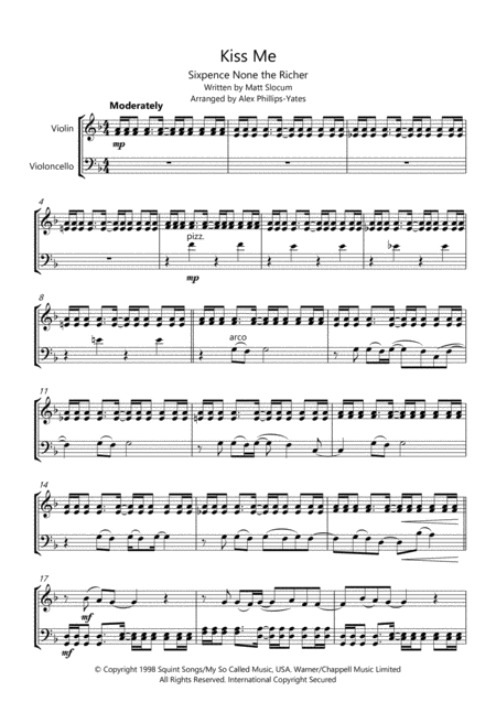 Kiss Me By Sixpence None The Richer String Duo Violin And Cello Page 2