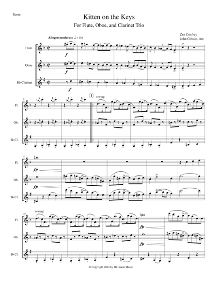 Kitten On The Keys For Flute Oboe And Clarinet Trio Page 2