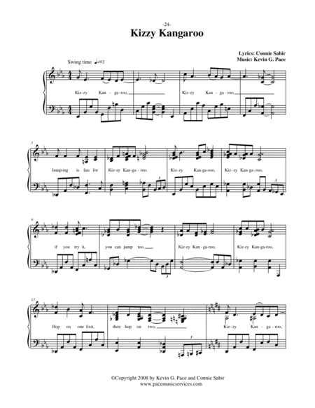 Kizzy Kangaroo Vocal Solo With Piano Accompaniment Or Piano Solo Page 2