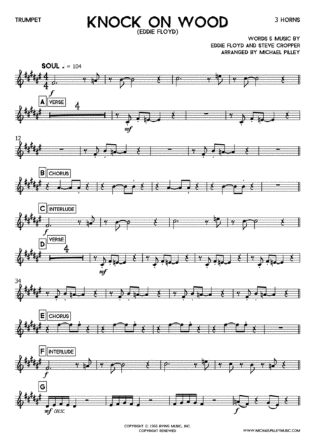 Knock On Wood Eddie Floyd 3 Horns Page 2