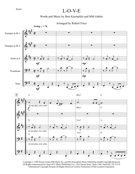 L O V E For Brass Quintet Page 2