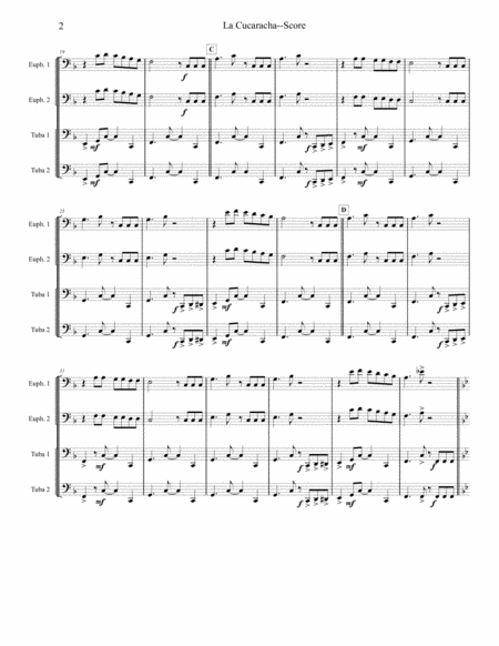 La Cucaracha Tuba Euphonium Quartet Page 2