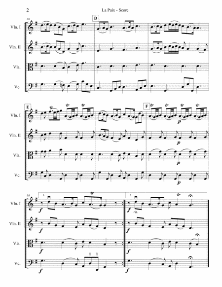 La Paix For String Quartet Page 2