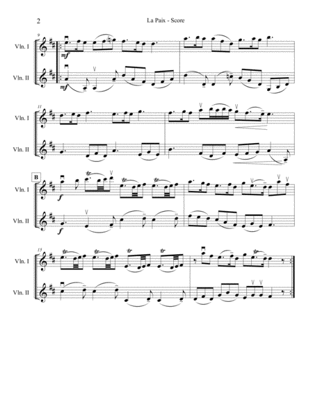 La Paix From Royal Fireworks For Two Violins Page 2