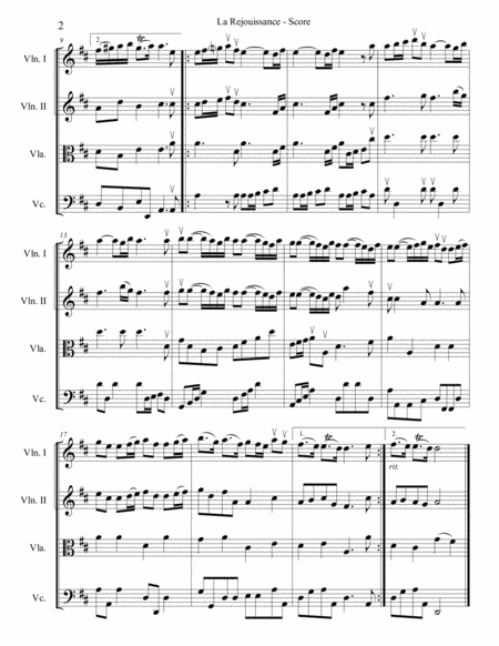 La Rejouissance For String Quartet Page 2