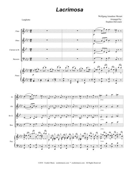 Lacrimosa For Woodwind Quartet Page 2