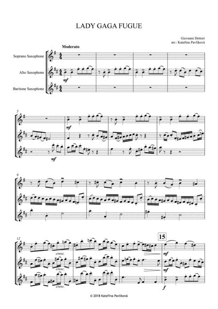 Lady Gaga Fugue For Saxophone Trio Page 2