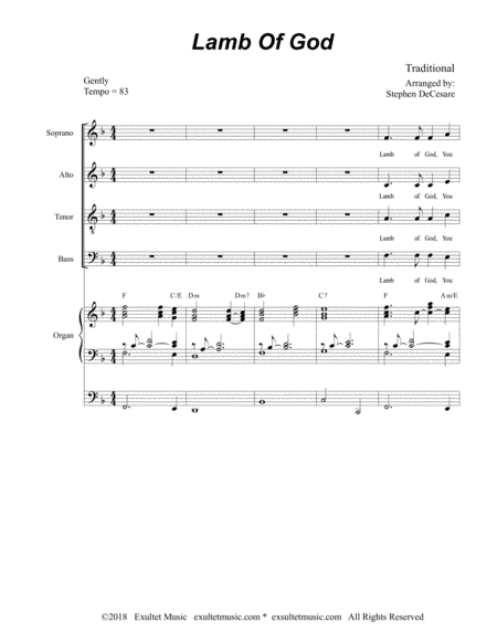 Lamb Of God From Mass Of The Immaculate Conception Satb Page 2