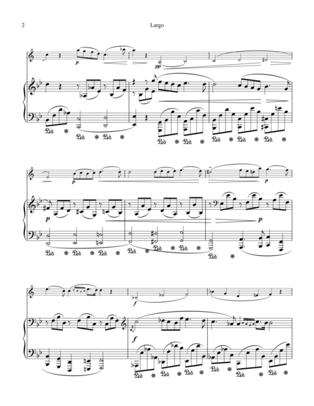 Largo From Op 65 For Clarinet In Bb And Piano Page 2