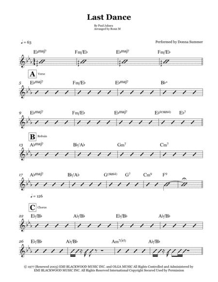 Last Dance Chord Guide Performed By Donna Summer Page 2